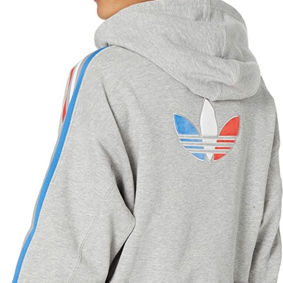 🆕adidas Originals Women's Cropped Hoodie, Large-Medium Grey Heather, Brand NEW - Picture 2 of 2